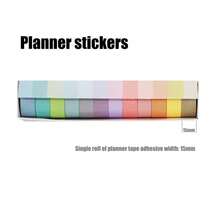 12 Rolls Decorative Solid Color Paper Tape Set, Rainbow DIY Masking Tape, Suitable For Notebooks, Planners And Labeling, Back To School Supplies - Multicolor - View 5