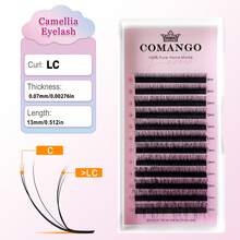 CoMango 12Rows 3D Fluffy Double Layer Camellia Eyelash Extension 0.07mm C+LC/D+LD Curl Wispy Natural Soft Multi-Layer False Eyelash Auto-Fan Lash Extensinos - Black - View 16