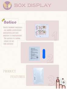 CrystalHola Valentine's Day : 10 Handmade Press-On Nail Stickers, French Square Long Nails, Pink Pearlescent Finish With Yellow Rhinestones, Full Coverage, Removable And Reusable, Long-Lasting And Durable, Unique Summer Nail Art, A Stylish Necklace Essential For Parties And Weddings. Nail Supplies - Multicolor - View 7