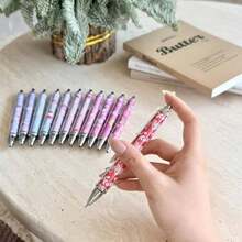 12支装情人节圆珠笔套装，情侣礼物，甜蜜节日可伸缩顺滑书写黑色墨水圆珠笔，情人节礼物，送给女性、教师、派对、办公室、学校用品 - 套裝 - 查看 7
