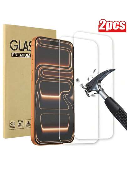 2 peças Protetor de Tela Transparente Ultrafino para iPhone 17 Pro Max/17 Air/17/16 Pro Max/16 Pro/16/15 Pro Max/15 Pro - Design Amigável de Estilo Diário + Anti-Arranhões