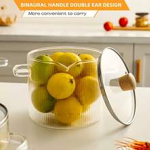 Heat-Resistant Borosilicate Glass Cookware Set (With Lids) - Suitable For Stove, Oven And Ceramic Cooktop, Great For Cooking Soup, Boiling Milk And Rice - Multicolor - View 7