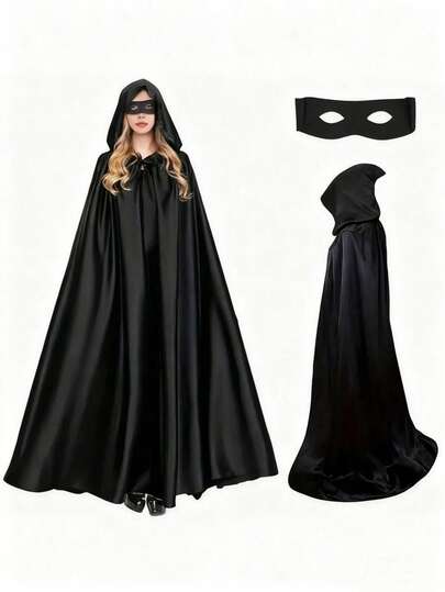 1pc-A Women's Hooded Cloak From The Renaissance Period, A Medieval Hooded Cloak With Armholes For Halloween, Perfect For Pairing With Wedding Or Evening Gowns, Perfect For Weddings, Role-Playing, Stage Witches, Vampires, Royalty, Wizards, Earls, Gothic Or Other Special Occasions