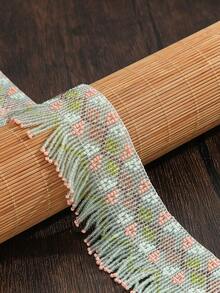 波西米亚风串珠项链，花卉图案，流苏设计，绿色和粉色手工串珠项链，百搭配饰，适合日常、度假、派对等场合佩戴。 - 綠色 - 查看 4