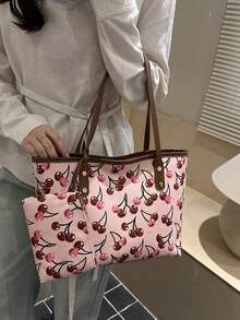 Large-Capacity Stylish And Elegant Minimalist Handbag For Sophisticated Women, New Spring 2026 Model, Versatile With Small Bag, Crossbody Bag - Pink - View 3