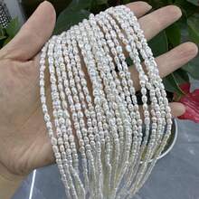 1 Strand Natural Freshwater Baroque Pearl Asymmetrical Rice Shape Beads, Suitable For Jewelry Making DIY Necklace Bracelet Crafts Accessories For Women And Men - Multicolor - View 4