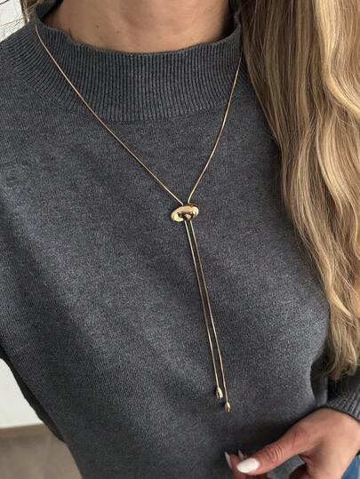 1 pieza Elegante y lujoso collar colgante en forma de Y con cadena geométrica, borla y gota de agua, joyería de moda para boda, fiesta, vacaciones, uso casual, estilo callejero, mujeres, parejas, días festivos, cumpleaños, collar de cadena versátil como regalo