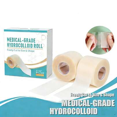 Rollos de apósitos de hidrocoloide, para el cuidado de heridas - Vendas de gel autoadhesivas, vendas superabsorbentes e impermeables que se pueden cortar al tamaño deseado