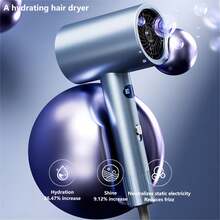 1800W High Power Hair Dryer - 18000RPM, Digital Display, 3 Temperature Settings, Concentrator Nozzle, Salon & Home Use, Holiday Gift, Multifunctional Hair Dryer - Multicolor - View 5