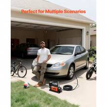 12V Heavy Duty Air Compressor, Auto-Stop Portable Tire Inflator With LCD Digital Display, 7.14 CFM 150PSI Offroad Air Pump With Adapters For Trucks Car SUV 4 X 4 Vehicle RV - 540W 7.14CFM LCD - View 6