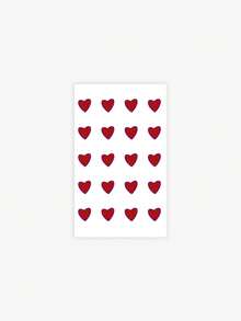 Waterproof, Sweat-Proof, And Washable. A Fashionable Red Heart-Shaped Temporary Tattoo Sticker For Hands, Suitable For All Users. - Red - View 7
