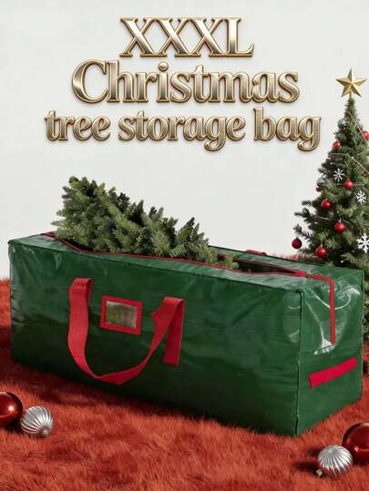 7/9ft Christmas Tree Storage Bag, Large Capacity, Waterproof Dustproof Woven Moving Box, Outdoor Waterproof Storage Bag, Christmas & New Year Gift, Tree Storage Bag