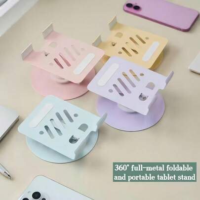 Giá đỡ máy tính bảng xoay 360° có thể điều chỉnh, giá đỡ máy tính bảng bằng hợp kim nhôm, giá đỡ để bàn có thể gập lại với đế silicon chống trượt đa góc, di động, tương thích với iPad, giá đỡ để bàn tương thích với iPhone, điện thoại Android, quà tặng cho gia đình và bạn bè.