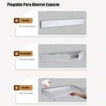 Tendedero de ropa plegable de acero inoxidable ideal para secado en interiores y exteriores para colgar ropa longitud 100cm - Negro - 80cm - Ver 1