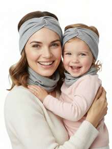 2件装轻薄单层儿童颈套+头带套装，柔软套头式保暖颈套，适合儿童和成人，可用作骑行面罩，春夏款 - 彩色 - 查看 5