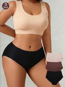 3pcs/Set Women High Waist Seamless Invisible Panties Set - Multicolor - View 3