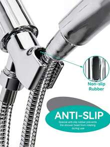 3pcs/Set High Pressure Shower Head Kit With Filter, Handheld Shower Head, Multi-Function Round Plastic Shower Head, Durable For Home And Hotel Bathroom, Bathroom Decor, RV, Ideal For Holiday Gift And Bathroom Renovation, Upgrade Your Bathing Experience With Luxury - Silver - View 11