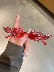 新款无框火焰时尚眼镜，个性化水钻火焰设计派对服装眼镜 - 彩色 - 查看 3