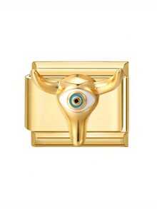 Fashion Jewelry New European & American Style 3D Single-Section Modular Eye Insect Moon Stainless Steel Pendant Bracelet Making Kit, Suitable For All, Minimalist & Personalized Matching - Golden Evil Eye - View 9