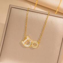 简约字母项链，精致通勤项链，设计感十足，锁骨链 - 字母DO項鍊 - 查看 3