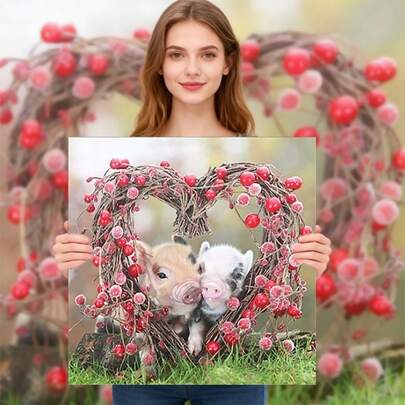 LaoJieYuan 2026 New Style Top Quality Animal Love Piglets Printed Cross Stitch Kits Embroidery Art DIY Handmade Needlework Home Decoration Diy Kit Crafts Embroidered Embroidery Kit Cross Stitch Kits Crochet Kit Punch Needle Kit Sewing Accessories Sewing Kit Embroidery Thread Craft Kit Stitch Stuff Sewing Patterns Crochet Craft Supplies Embroidery Kit Beginners Sewing Pattern