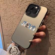 Funda de Teléfono: Funda Estética con Cita Cristiana de Jesús para iPhone 17 16 11 15 14 13 12 Pro Max Plus, Funda Negra y Plateada a Prueba de Golpes, Regalos de Cumpleaños y Navidad para Mujeres y Hombres - Negro - Ver 5