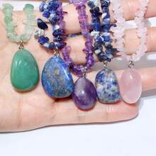 Holiday Gift For Women - 1 Pc Bohemian Necklace With Asymmetric Natural Stone & Crystal Pendant, Charm - Irregular Necklace - View 2