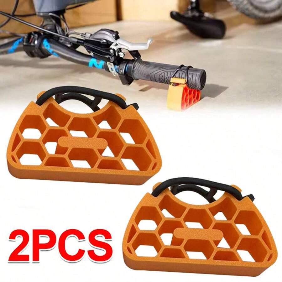 Bike Handlebar Brake Lever Support Stand MTB Maintenance Clip-On Stabilizer - Orange - View 1