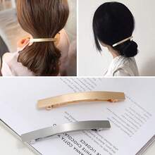 2Pcs 4" Metal Hair Clips Spring Clip Barrette Wrapping Hairpins Hair Accessories For Girls Women Ladies Gold And Silver - mặc định - Xem 5