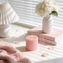 1支粉色条纹圆柱形香氛蜡烛，直径1.97英寸，无烟大豆蜡，适用于家居装饰、节日装饰、婚礼装饰、生日装饰，营造浪漫梦幻的氛围，生日礼物、女士礼物、冬季礼物、结婚礼物、纪念品 - 1PC - 查看 17