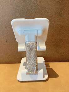 1pc Rhinestone Decorated Adjustable Desk Phone Holder, Non-Slip Design, Universal Phone Stand, Birthday Gift, Phone Accessory For Family And Friends, Minimalist Design, Foldable For Outdoor Use, Holiday Gift, Best Friend Gift - Support - View 9