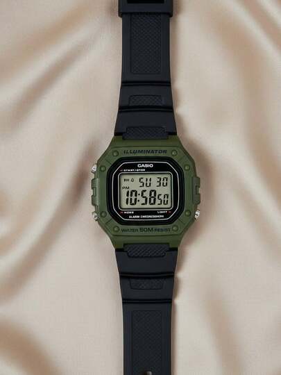 Casio Đồng hồ kỹ thuật số phong cách retro unisex - Dây đeo chống nước, lịch, báo thức, chức năng bấm giờ, đồng hồ điện tử hình vuông cổ điển, chất liệu cao su, thời trang thể thao, phù hợp để đeo hàng ngày F-91W-1