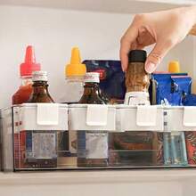 2pcs Non-Food Contact Fridge Expandable Small Hanging Boxes, Adjustable Clip-On Refrigerator Side Door Storage Organizer - أبيض - مشاهدة 3