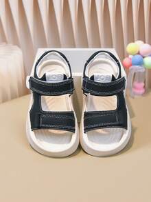 1双黑色男童凉鞋，新款设计，防滑，适合幼儿和小男孩，夏季穿着，软底 - 黑色 - 查看 4