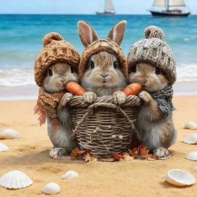 2D Acrylic Decorative Easter Bunny Garden Stakes, Waterproof Outdoor Animal Decor, Scratch-Resistant, Ideal For Planters And Landscape Beautification, Suitable For Patio And Lawn Sunlight Capturing Design, Battery-Free