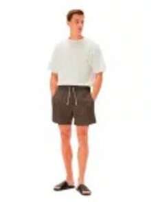Mauricinho Summer Shorts, Regular Fit, Drawstring, Pocket, Linen - Brown - View 3