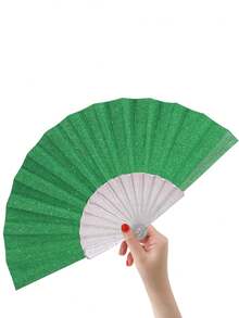 亮粉色手持扇，夏季海滩必备，便携式风扇，适用于狂欢节、节日、婚礼、旅行和其他场合。 - 彩色 - 查看 9