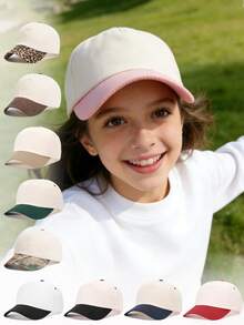 1pc Color Block Adjustable Baseball Cap, Outdoor Sun Protection Casual Hat Suitable For Boys And Girls, Spring/Autumn Travel Beach Holiday - Baseball Cap - View 1