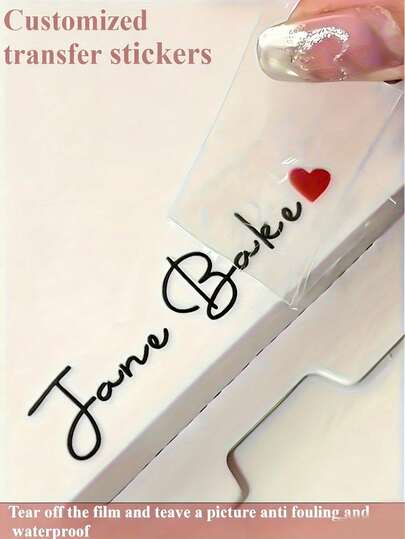 Customized Colorful Transfer Stickers, UV Printing, Personalized Transfer Stickers, Customized Name Label Stickers, Customized Stickers, Name Stickers, Date Stickers, DIY Gifts, Handmade, Handwritten, Wedding Stickers, Gift Stickers, Raised Self-Adhesive Labels, Metallic Shiny Transfer Stickers, Company Logo, Suitable For Water Bottles, Lunch Boxes, Personal Items, Glass Cups, Gift Boxes Decoration, Multi-Functional