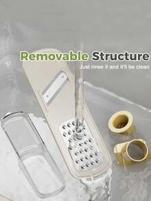 1 pieza Rallador de ajo práctico 3 en 1 con rebanador, recipiente mini picador, preparación de ensaladas de cocina, regalo de Año Nuevo - Multicolor - Ver 8