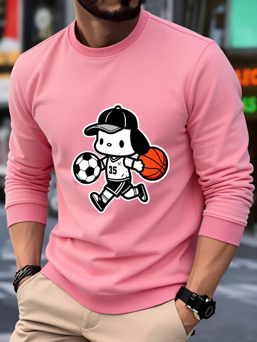 Sanrio 三丽鸥男士卫衣，男士冬季服装 - 粉色 - 查看 1