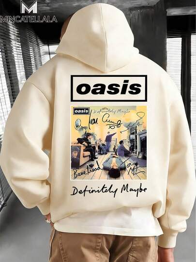 Oasis Definitely Maybe Album,Gifts For Men, Men's Hoodies, Men's Winter Clothing, Casual Stylish Sportswear, Christmas Gifts, Suitable For Both Men And Women