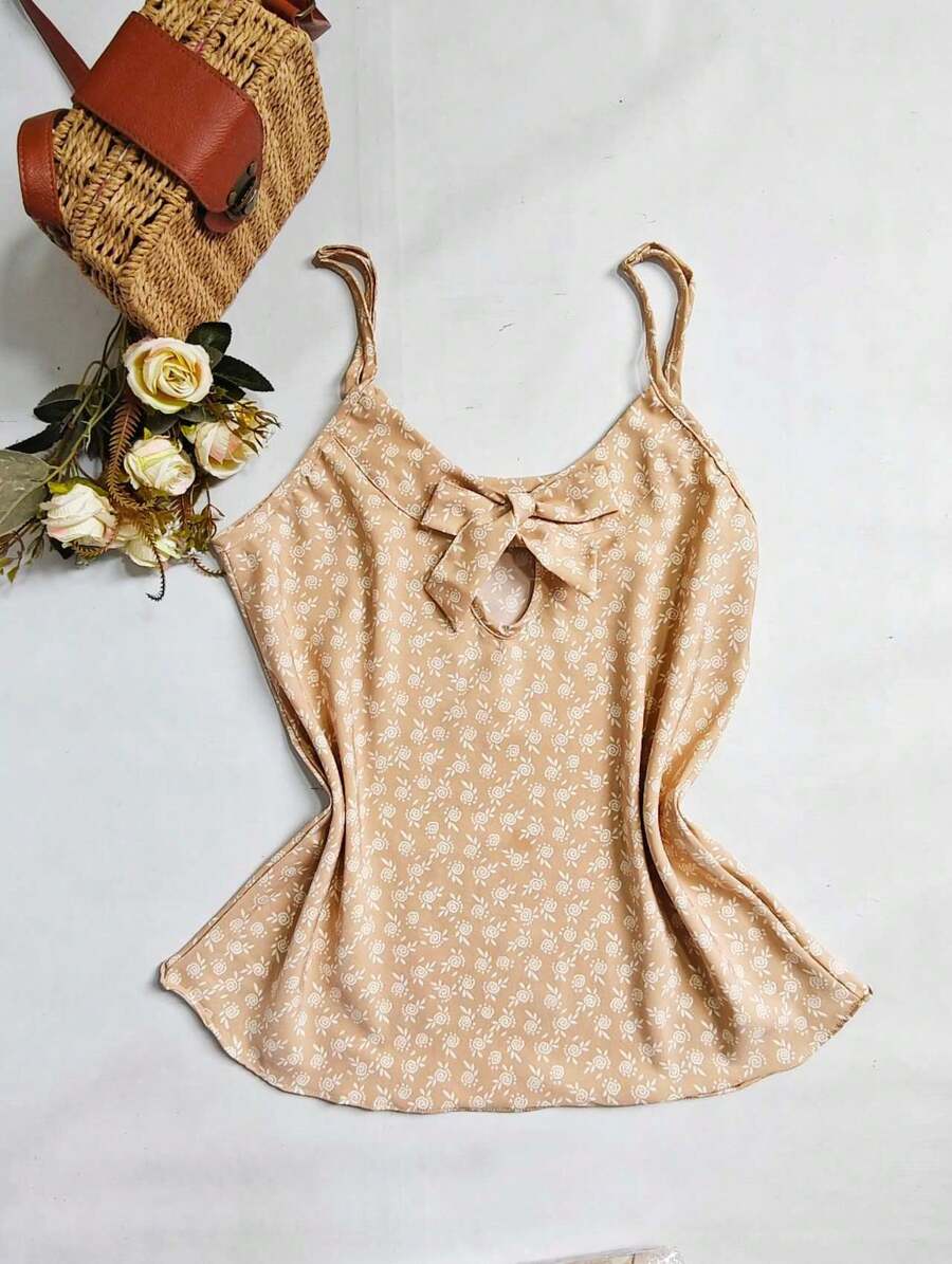 Nadia Moadl Women's Tank Top With Print. - 卡其色 - 查看 1