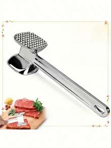 1pc Square Meat Tenderizer, Steak Hammer, Home Meat Tenderizer, Beef Pounder, Double-Sided Meat Mallet - Multicolor - View 6
