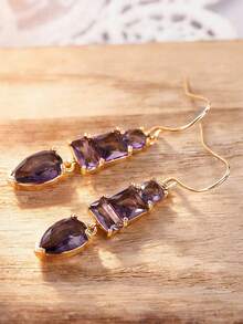 1对女士浪漫方形立方氧化锆吊坠耳环，适合婚礼、订婚、周年纪念派对、情人节礼物 - 1# - 查看 8