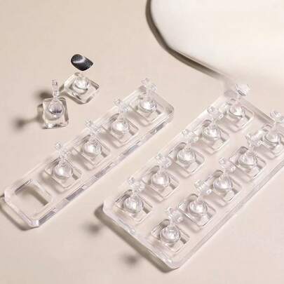 非磁性指甲架，透明亚克力指甲练习棋子底座，可吸引猫眼，可穿戴指甲展示架