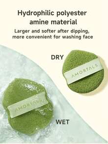 Amortals 1PC Thickened Facial Cleansing Sponge – Hydrophilic Material Expands Soft When Wet, Porous Mesh For Mud Mask Removal, Wide Hand Strap, For Daily Bathroom Cleansing, Viral Trending Skincare Wash Tool - Green - View 5