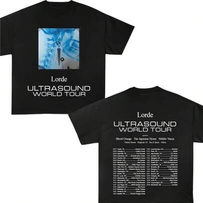 Lorde Ultound Tour T-Shirt, Lorde Tour Merch Suitable for year-round wear, 220g pure cotton single-sided printed crew neck short-sleeve T-shirt, unisex personalized top, the best gift for Halloween and Christmas.