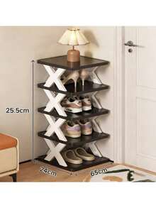 2-9层窄鞋架，升级版鞋子收纳架，紧凑型独立式鞋架，节省空间的DIY鞋子收纳架，适用于玄关和衣橱，适合美国尺码9-10，易于组装，结构稳固，黑白配色，家居装饰，秋季装饰 - 彩色 - 查看 17