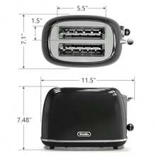 tostador de 2 rebanadas tostador retro de acero inoxidable con 6 ajustes ranuras  anchas de 1.5 pulgadas función de bagel/descongelación/cancelación bandeja íble para migas rosa bebé - Oscuro - Ver 5